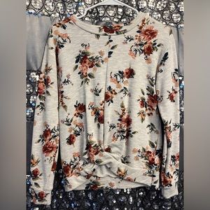 REWIND Floral Twist Tie Front Sweater XS